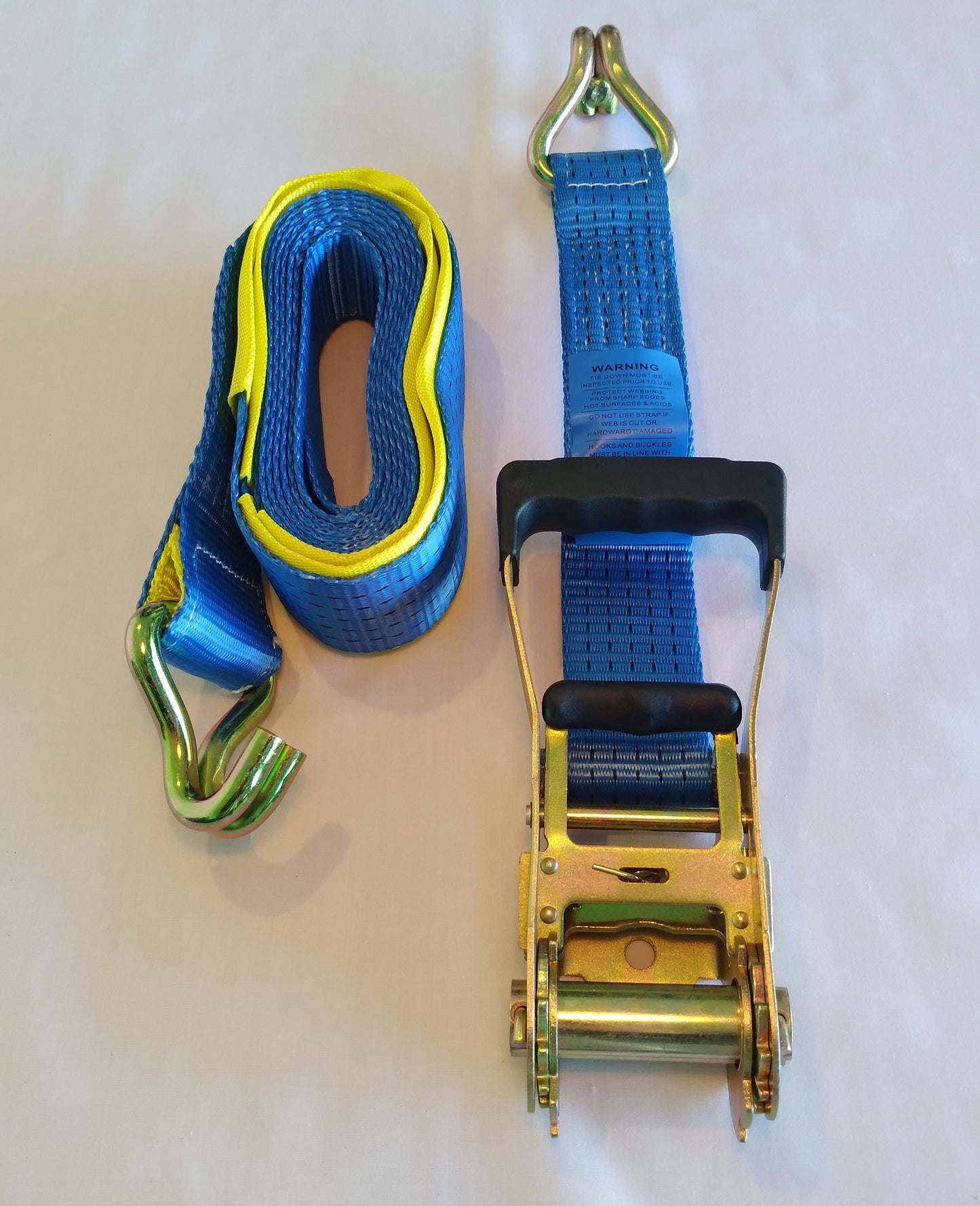 Ratchet Tie-Down Strap : Double J hook, 50mm x 4.5m, 2500kg LC