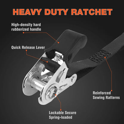 25mm Ratchet Tie-Down Rubber Handle Sold as a Pair