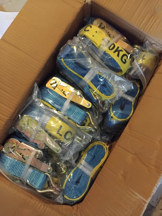 Box Lot Ratchet Tie-Down Strap : Swan hook, 35mm x 4.5m, 1500kg LC