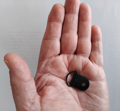 Mini Black Powder Coated D Ring Anchors in a 10 pack