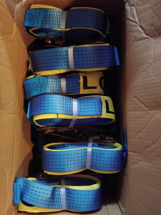 Box Lot 50mm x 6 mtr Continuous Ratchet. 2500KG LC