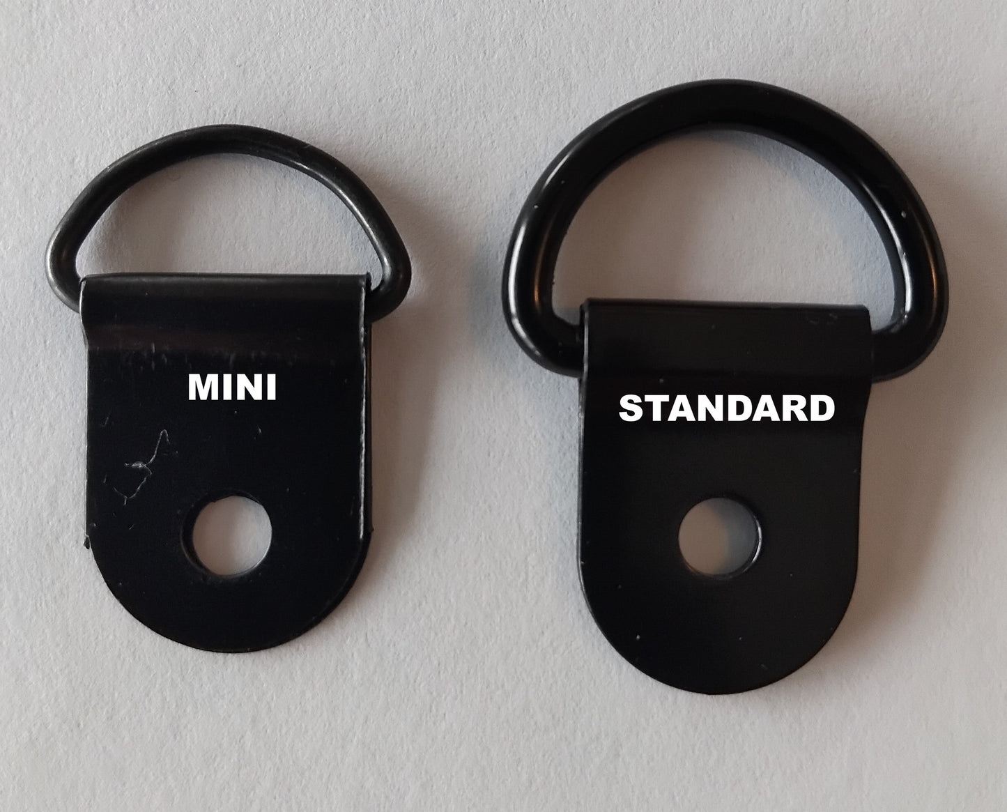 Mini Black Powder Coated D Ring Anchors in a 10 pack